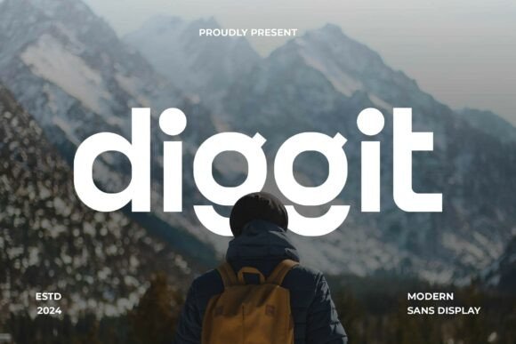Diggit: A Sharp Sans Serif Font for Handmade Branding and Product Design