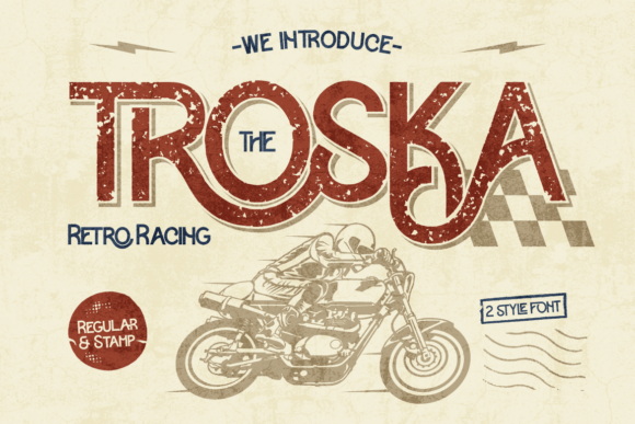 Troska: A Retro Racing Sans Serif Font for Business Branding